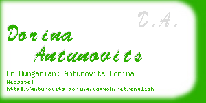 dorina antunovits business card